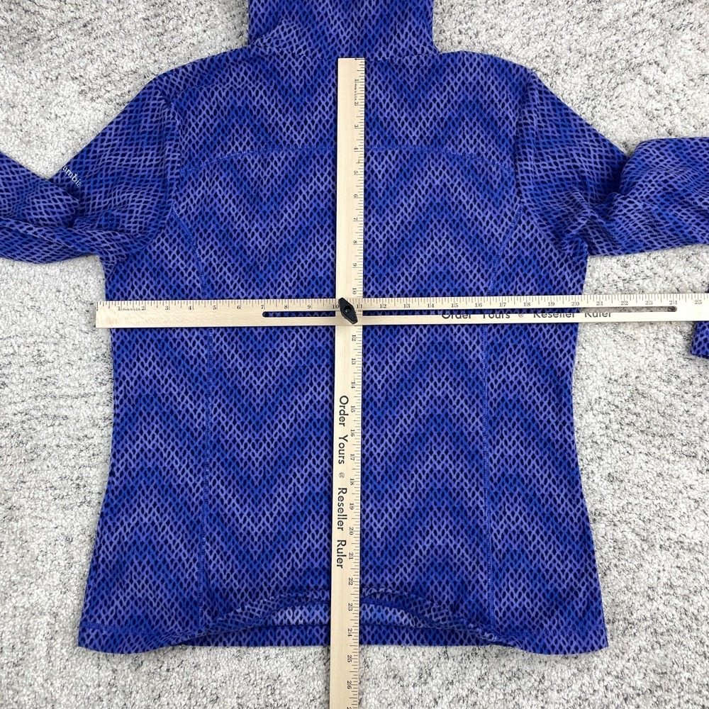 Columbia Sweater Womens Large Fleece Pullover 1/2 Zip Purple Geometric Mock Neck - Picture 7 of 9